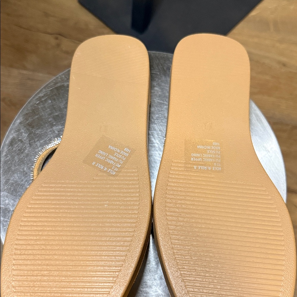 Madden Girl Tan Sandals with Rhinestone Straps - Picture 7 of 13